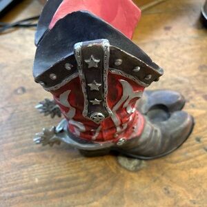 Red and Black Cowboy Boot Figurine decor